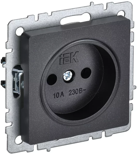Розетка 1-местная IEK BRITE 10А РС10-1-0-БрЧ BR-R10-10-K02 