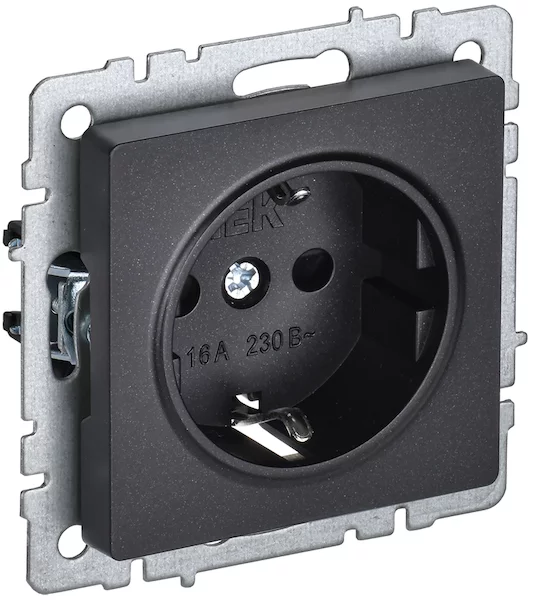 Розетка 1-местная IEK BRITE 16А РС11-1-0-БрЧ BR-R11-16-K02 