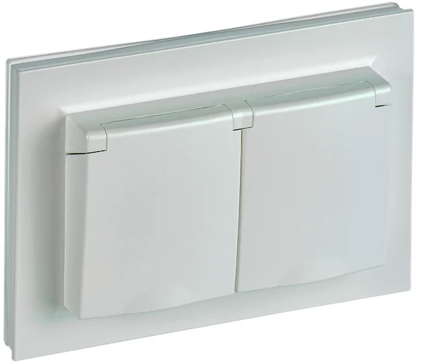 Розетка 2-местная IEK BRITE 16А в сб. IP44 РСбш12-3-44-БрЖ BR-R26-16-44-K36-F 