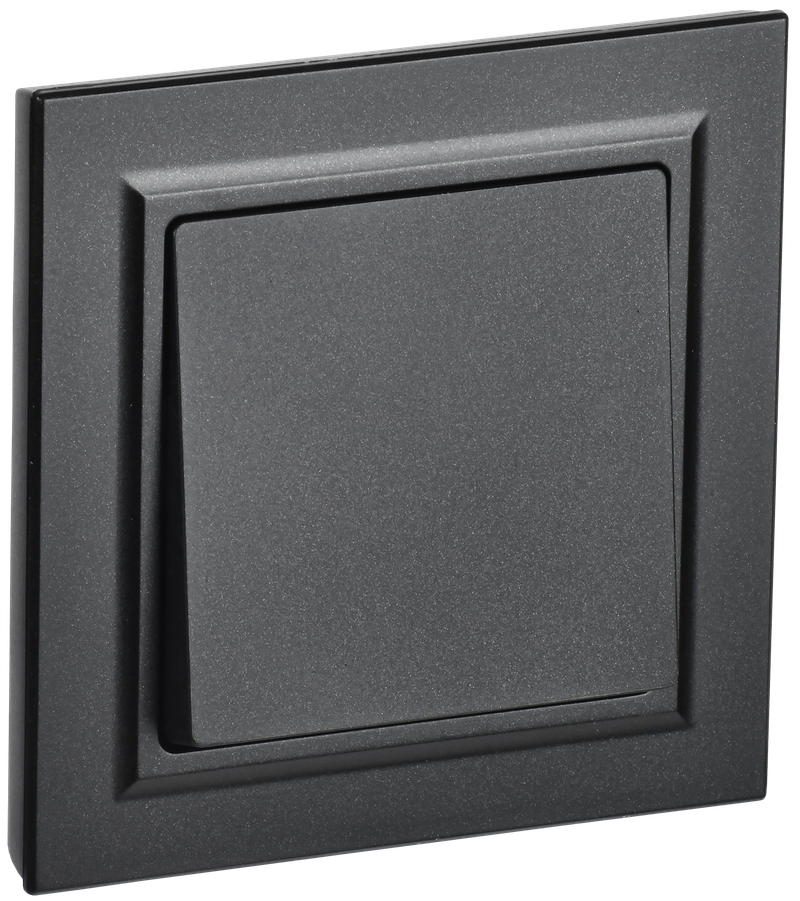 BRITE Выключатель 1-клавишный 10А в сборе ВСР10-1-0-БрЧ черный IEK BR-V10-0-10-K02-F