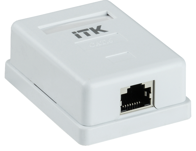 Настенная информационная розетка RJ45 кат.6 FTP 1-порт ITK CS2-1C06F-12