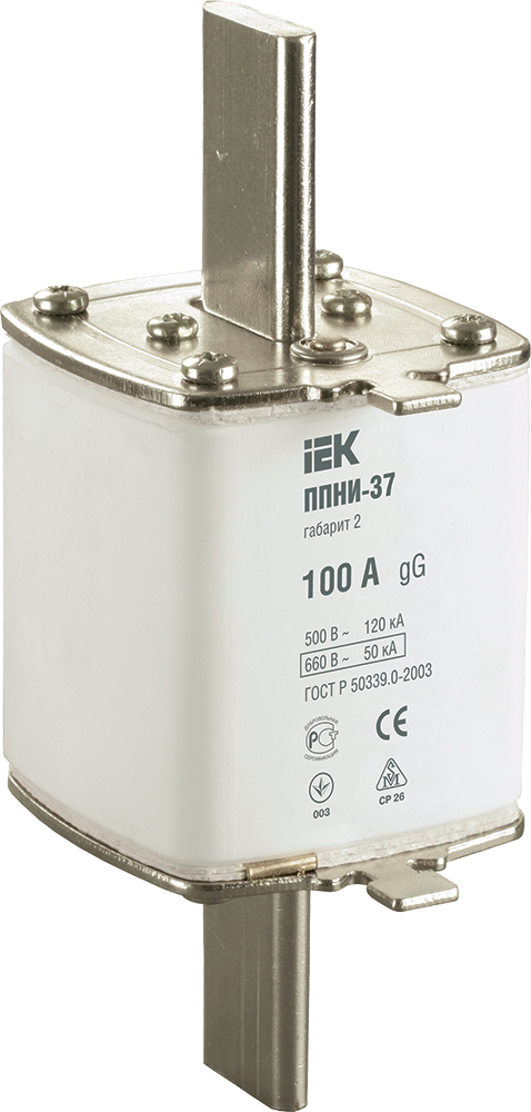 Плавкая вставка предохранителя IEK ППНИ-37 2 100А