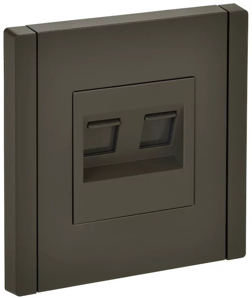 FORTE&amp;PIANO Розетка двойная RJ11RJ45 кат.5E FP335 серый IEK FP-KT20-O-1-K03