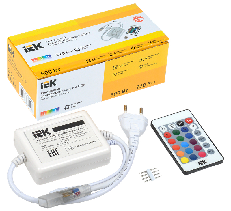 Контроллер с IEK ПДУ ИК RGB 3 канала 220В 1А 500Вт