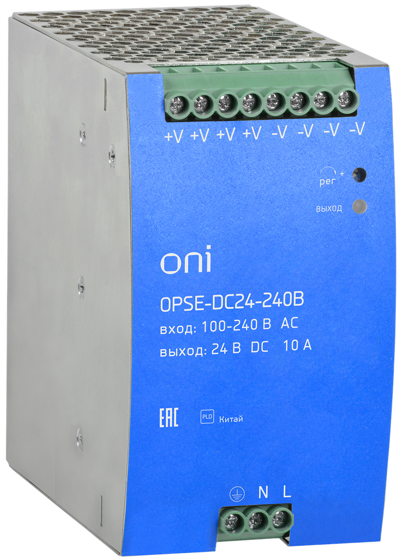 Блок питания OPSE с расширенными характеристиками 220В AC/24В DC 10А 240Вт ONI OPSE-DC24-240B