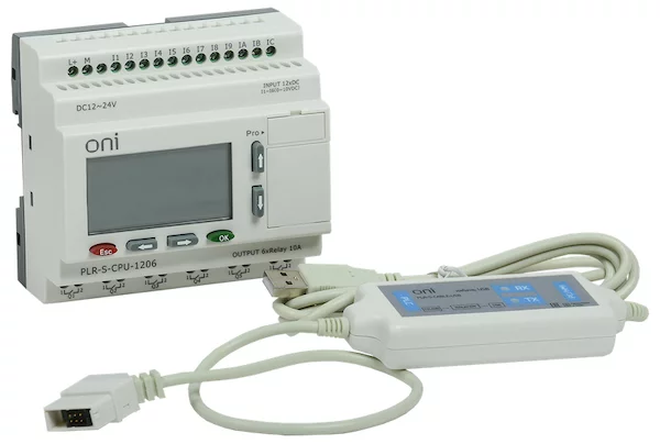 Стартовый набор программируемого логического реле ONI PLR-S-CPU-1206 PLR-S-CABLE-USB 24В DC PLR-S-STK-1206R-DC-BE