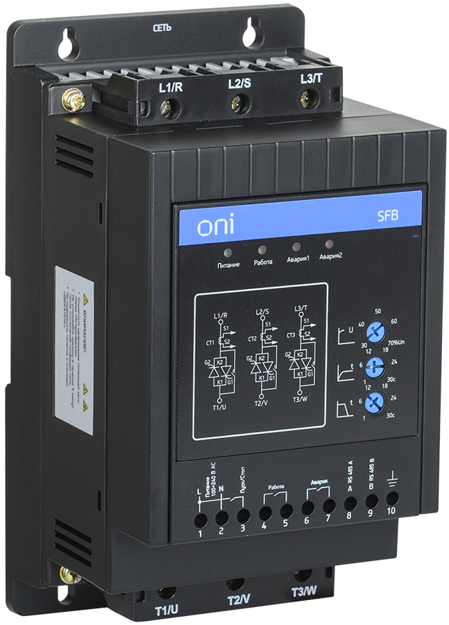 Устройство плавного пуска ONI SFB 3Ф 380В 11кВт 22A Uупр 110-220В Modbus SFB-33-11-A-10