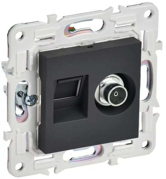 Розетка двойная IEK SKANDY TVRJ45 кат.5E SK-A14G SK-AK20-1-K53 