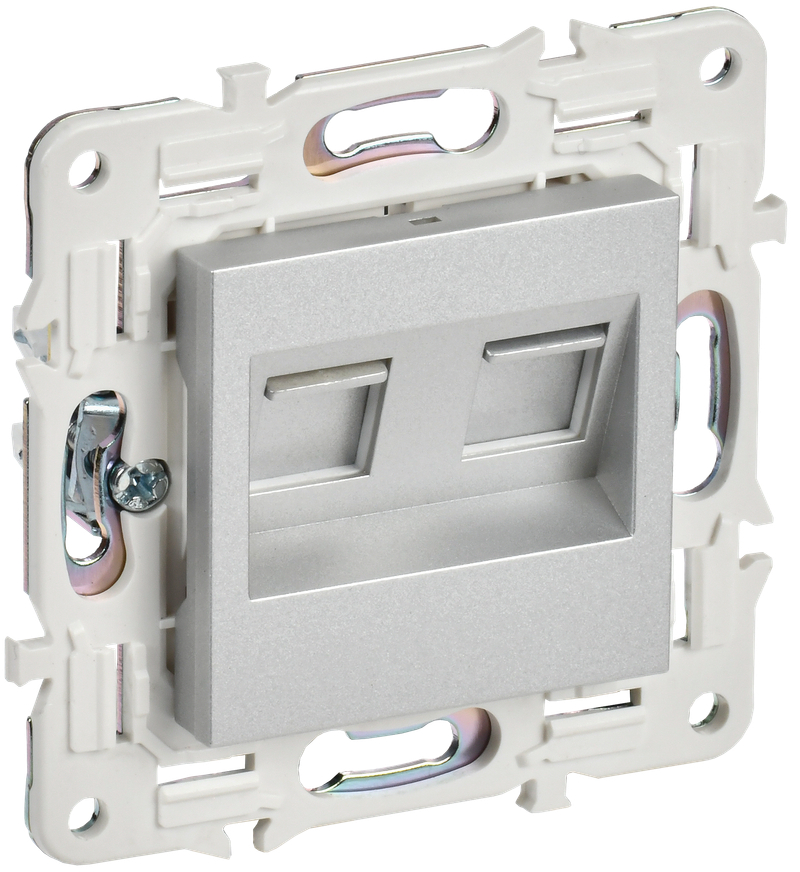 Розетка компьютерная двойная IEK SKANDY RJ45 кат.5E SK-K03S SK-K20-1-K23