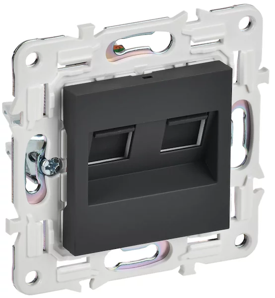 Розетка компьютерная двойная IEK SKANDY RJ45 кат.5E SK-K03G SK-K20-1-K53 