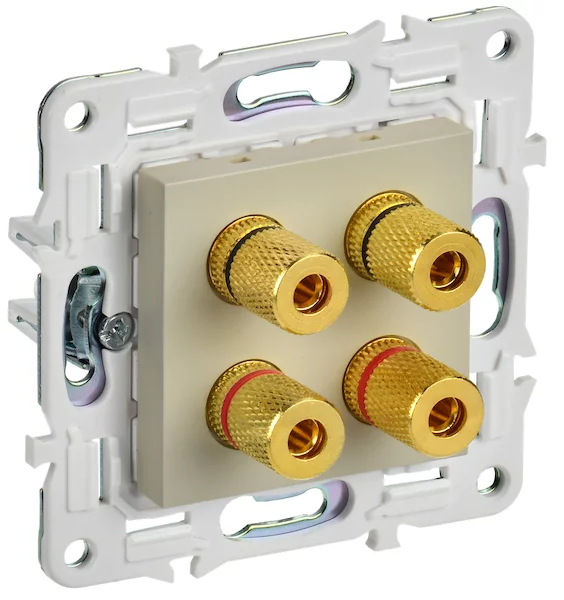 SKANDY Аудиорозетка 4-местная SK-A01B бежевый IEK SK-S40-K10