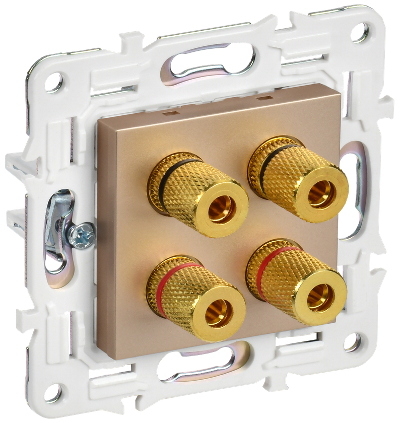 SKANDY Аудиорозетка 4-местная SK-A01Sa песочный IEK SK-S40-K98