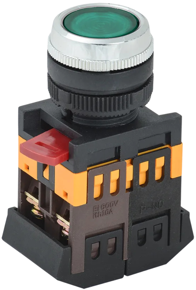 Кнопка IEK ABLFS-22 d22мм 240В 1з+1р зеленый