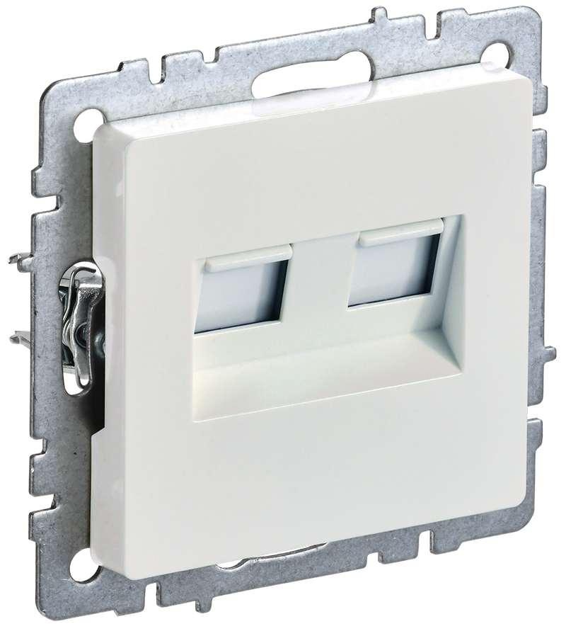 Розетка компьютерная двойная IEK BRITE кат.5E RJ45 РК10-2-БрЖ BR-K20-1-K36