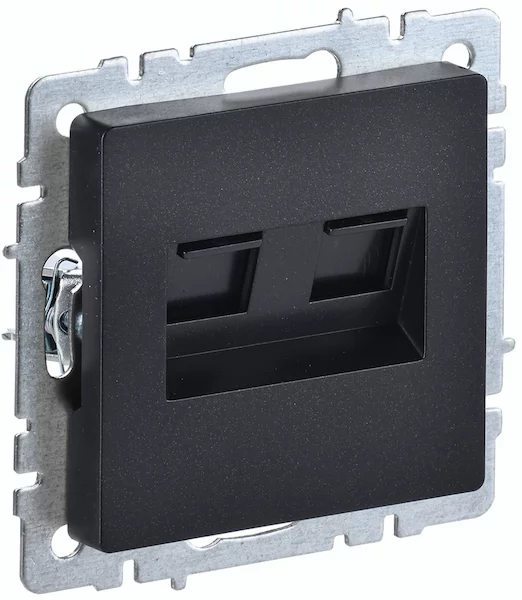 Розетка компьютерная двойная IEK BRITE RJ45 кат.6 РК11-2-БрЧ BR-K20-2-K02