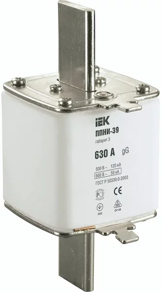 Плавкая вставка предохранителя габарит 3 630А IEK ППНИ-39