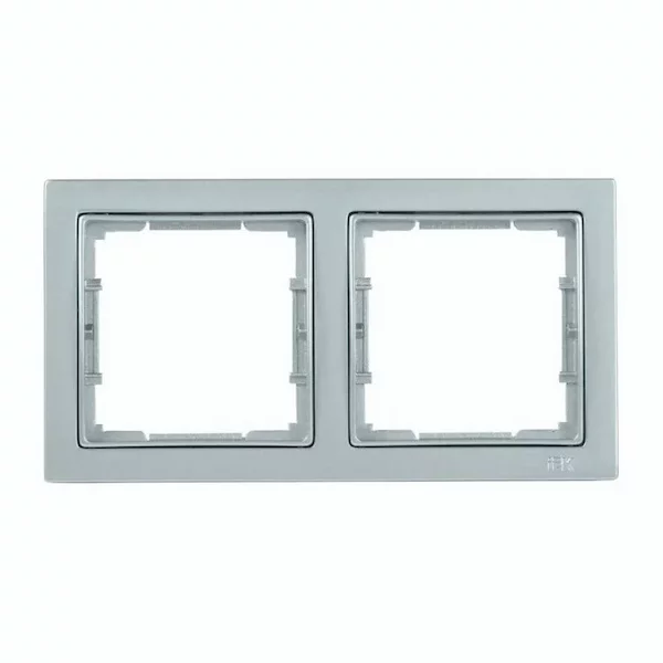 Рамка 2-местная квадратная IEK РУ-2-БС BOLERO Q1 EMB22-K23-Q1