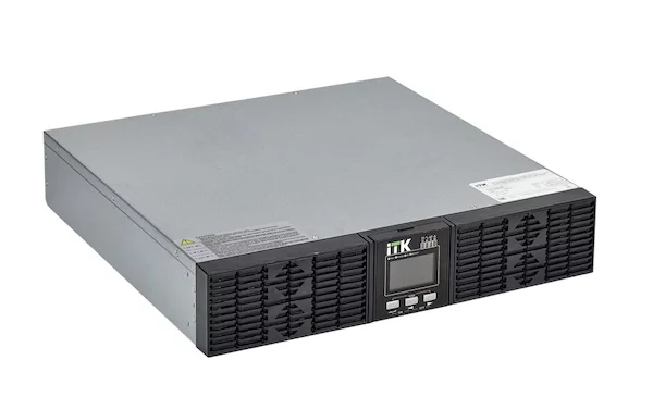 ИБП однофазный онлайн 10кВА/10кВт 2U LCD дисплей 192-240VDC клеммная колодка без АКБ с регулируемым зарядным устройством USB EPO RS232 SNMP слот Rack/Tower ITK ELECTRA OR EOR-0010KVA-1-L