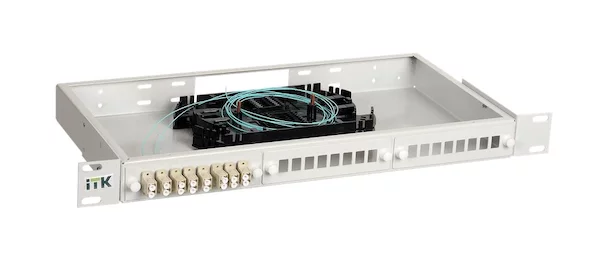 1U кросс укомплектованный: LC (duplex) 4шт; (OM3) ITK FOBX24-1U-4LCUD03
