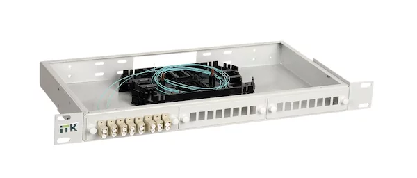 1U кросс укомплектованный: LC (duplex) 8шт; (OM3) ITK FOBX24-1U-8LCUD03