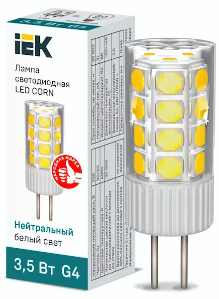 Лампа капсула IEK LED CORN 3,5Вт 230В 4000К G4