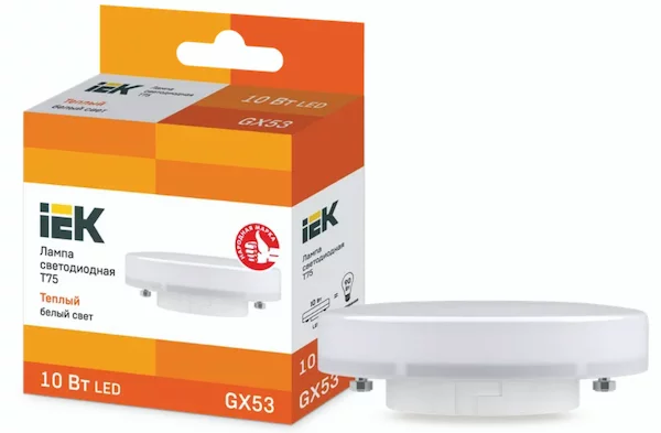 Лампа IEK LED T75 10Вт 230В 3000К GX53