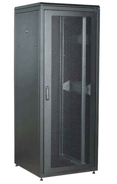 Шкаф сетевой LINEA N 19" 28U 800х800мм перфорированная передняя дверь задняя металлическая черный ITK LN05-28U88-PM