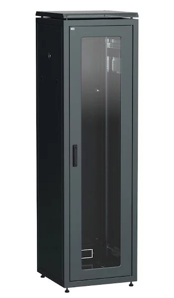 Шкаф сетевой LINEA N 19" 42U 600х800мм стек. пер. дв. чер. ITK LN05-42U68-G