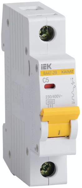Автоматический выключатель IEK ВА47-29 1P C 5А 4,5кА MVA20-1-005-C