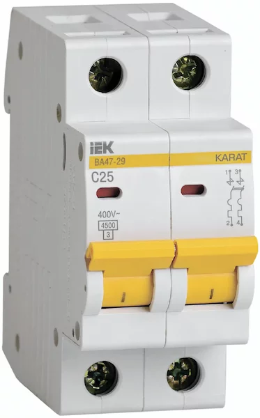 Выключатель автоматический IEK ВА47-29 2P C 25А 4,5кА