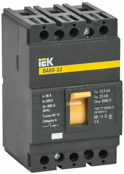 Выключатель автоматический IEK ВА88-32 3Р 16А 25кА