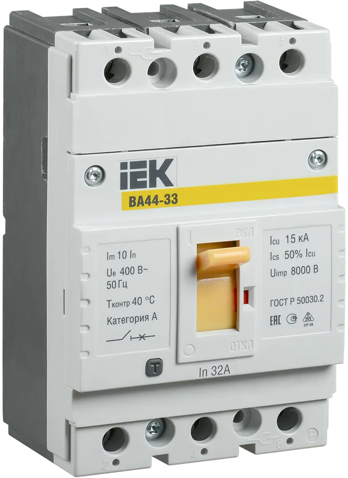 Автоматический выключатель IEK ВА44 33 3Р 32А 15кА