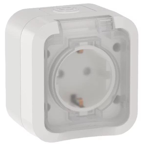 TORS Розетка 1-я с з/к кр. 16А IP55 TS320 белый IEK TS-R16-16-55-K01