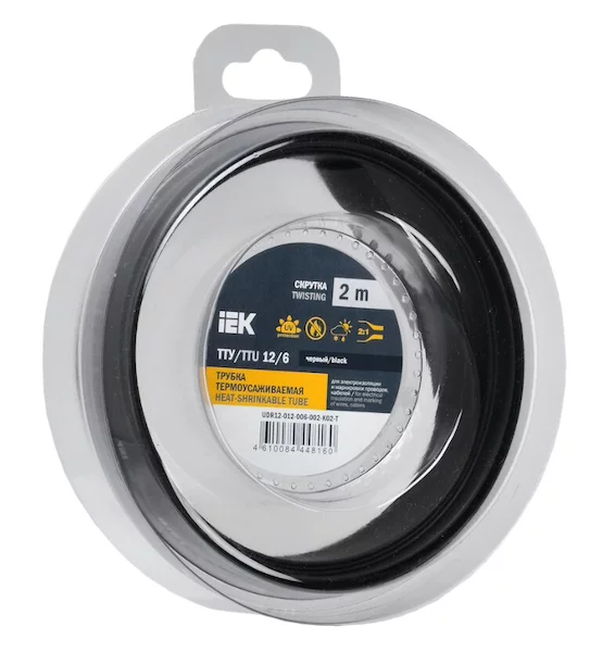 Трубка термоусадочная ТТУ нг-LS 12/6 черная (2м/упак) IEK UDR12-012-006-002-K02-T