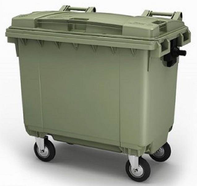 Передвижной мусорный контейнер с крышкой 660 л. Intellpack 25.C19