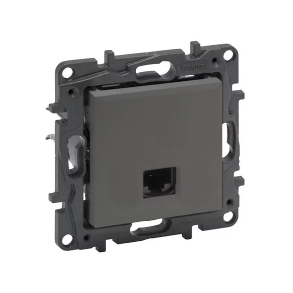 Информационная розетка одинарная Niloe Step RJ45 Кат.6 UTP Сталь