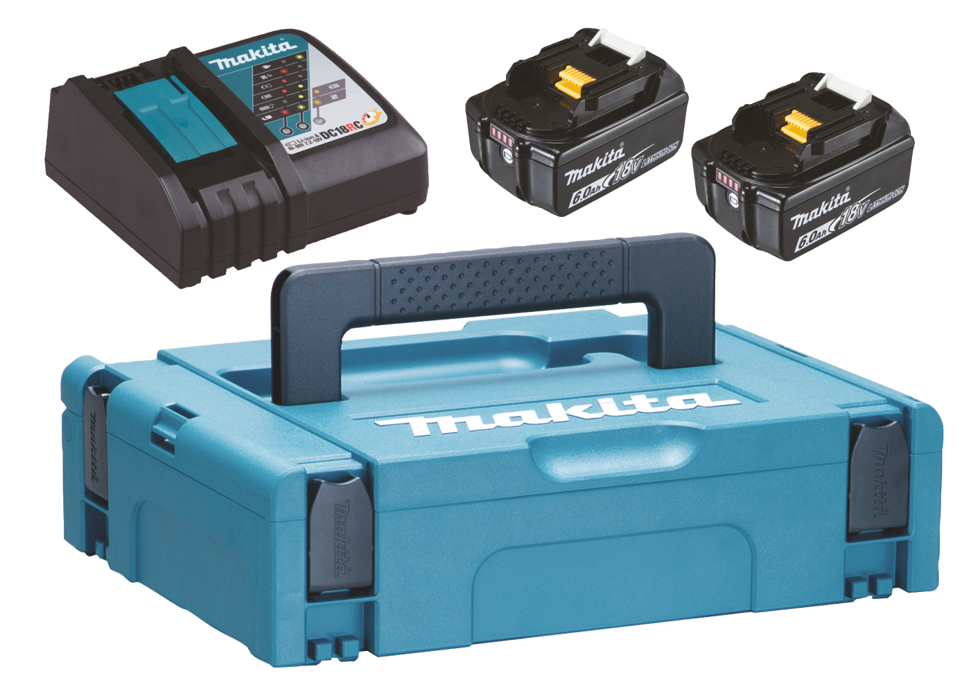Зарядное устройство DC18RD 198116-4 с 2 аккумуляторами Makita BL1850B