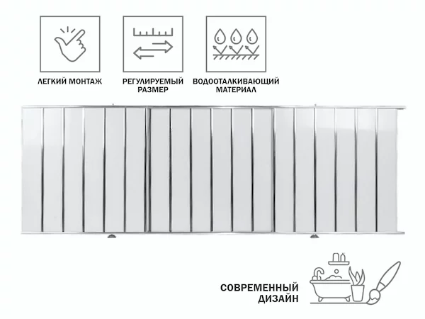 Экран под ванну 1,7 м, серебряная (10), PERFECTO LINEA