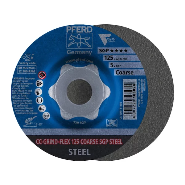 Круг шлифовальный Pferd CC-GRIND FLEX 125 COARSE SGP STEEL