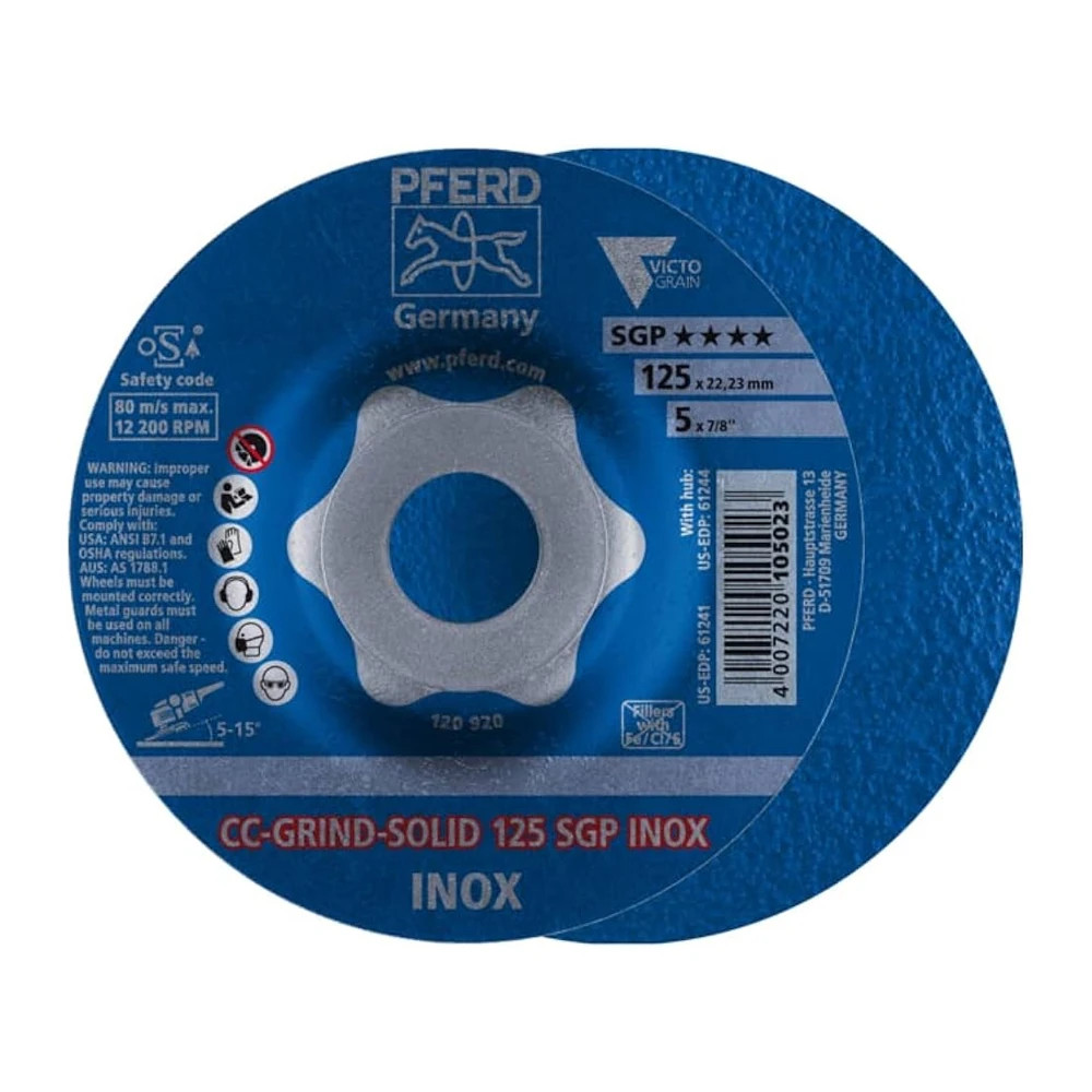 Круг шлифовальный Pferd CC-GRIND SOLID 125 SGP INOX