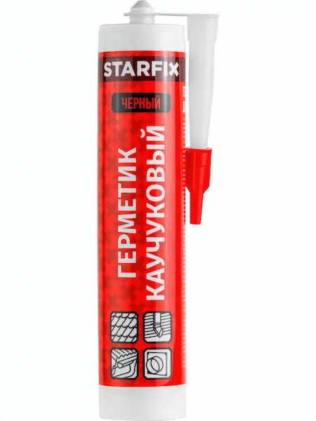 Герметик каучуковый для кровли STARFIX черный, 300мл