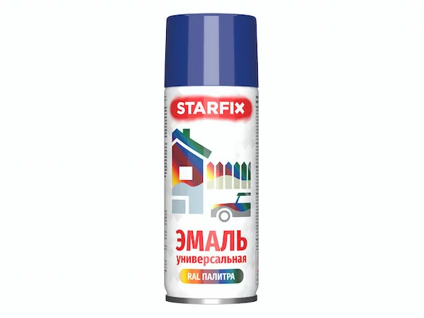 Краска-эмаль аэроз. универсальная синий темный STARFIX 520мл (5002)