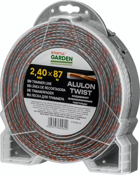 Леска ф 2.4 мм х 87 м витой квадрат сеч. ALULON TWIST STARTUL GARDEN
