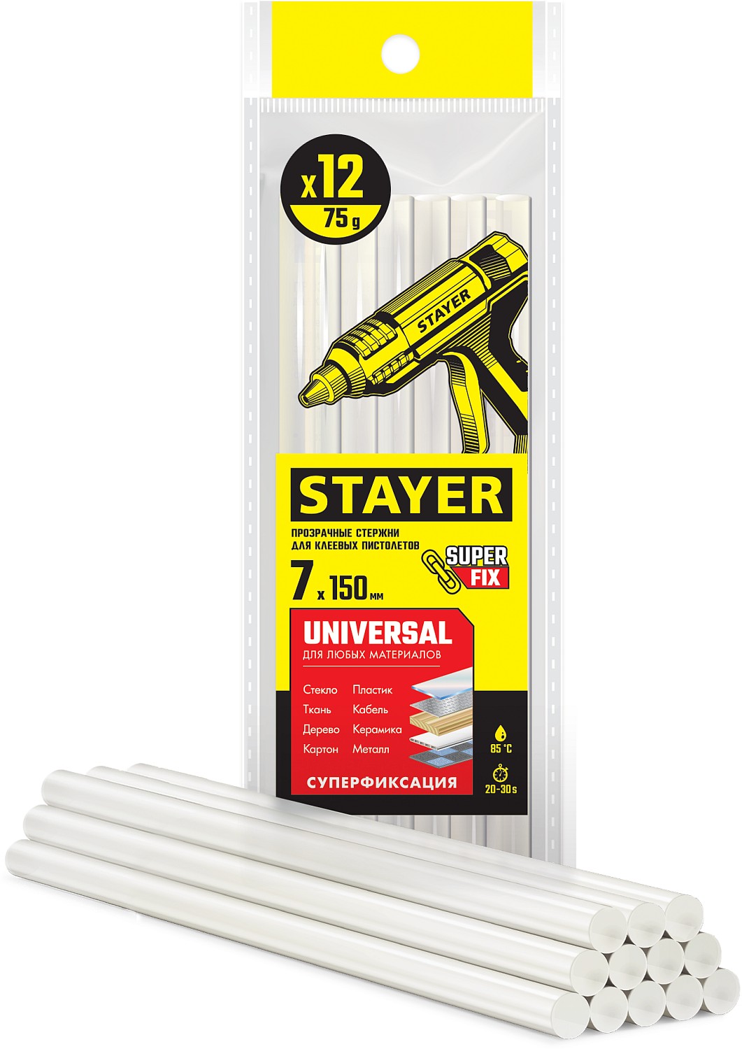 Универсальные клеевые стержни STAYER Universal Professional 06817-12