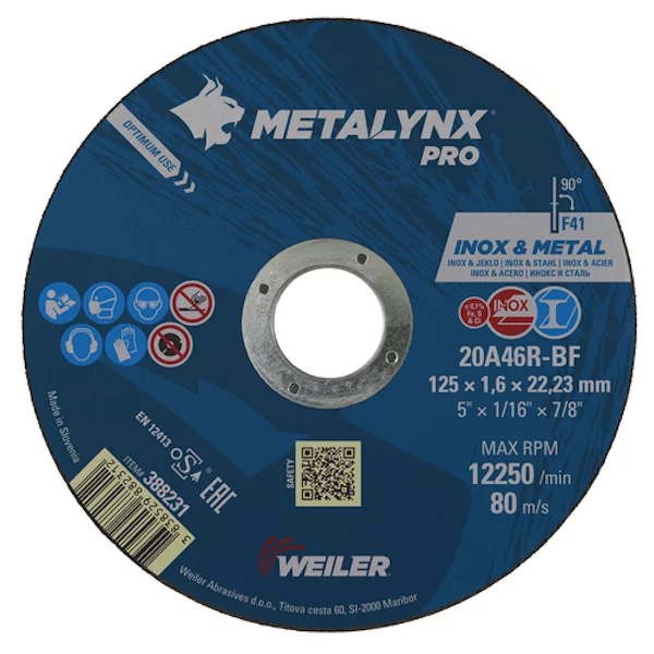Круг отрезной WEILER ABRASIVES Metalynx PRO 388231
