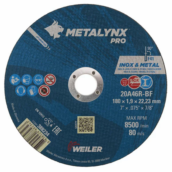 Круг отрезной WEILER ABRASIVES Metalynx PRO 388234