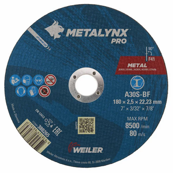 Круг отрезной WEILER ABRASIVES Metalynx PRO 388265