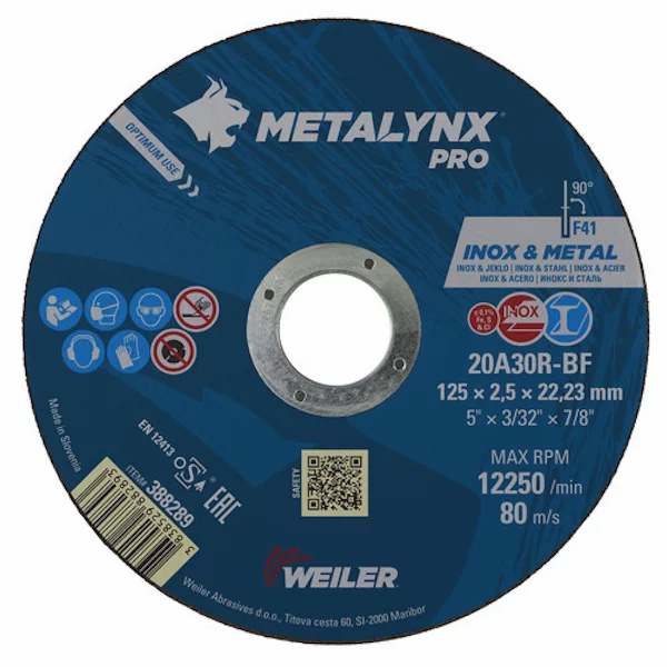 Круг отрезной WEILER ABRASIVES Metalynx PRO 388289