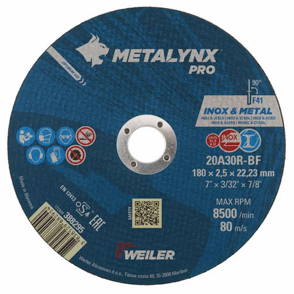 Круг отрезной WEILER ABRASIVES Metalynx PRO 388295