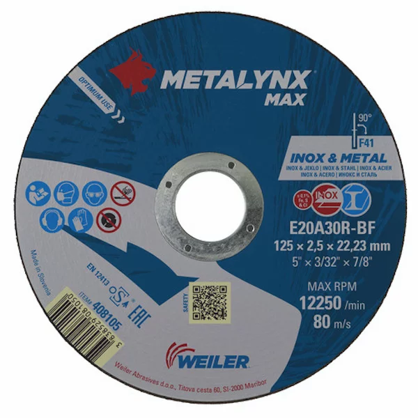 Круг отрезной WEILER ABRASIVES Metalynx MAX 408105